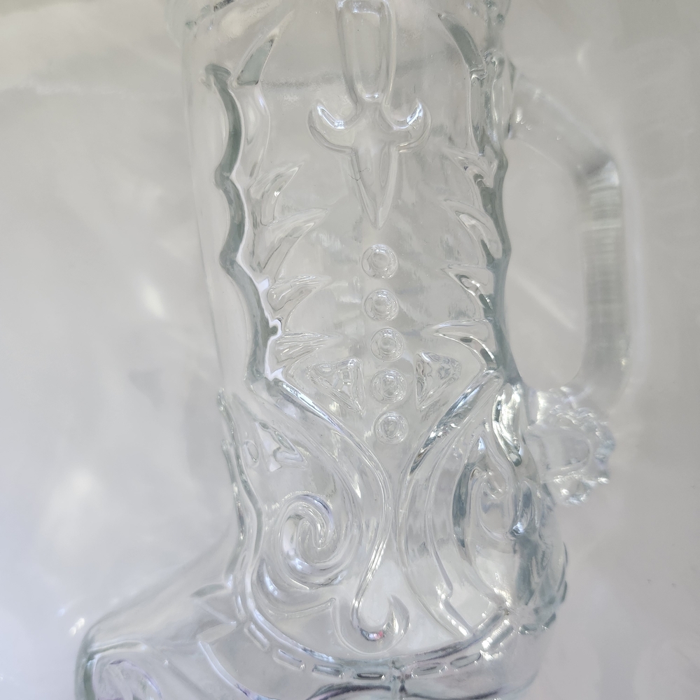 Elegant Clear Glass Boot Art Piece